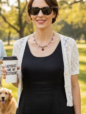 Ladybug Fairycore and Boho Style 16.25 Collar Necklace